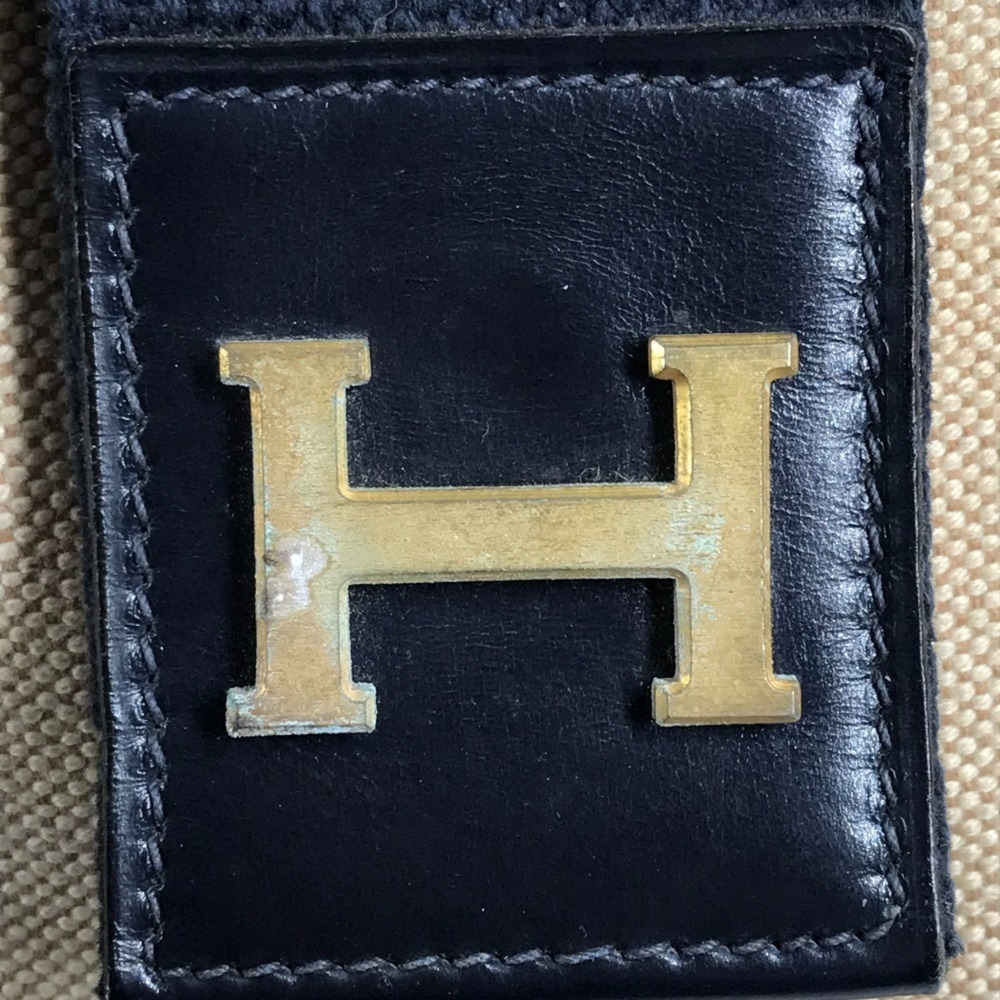 HERMES Vintage Sacoche Bag, Shoulder Handbag with Pouch, Leather, Canvas, Men... - Picture 11 of 16